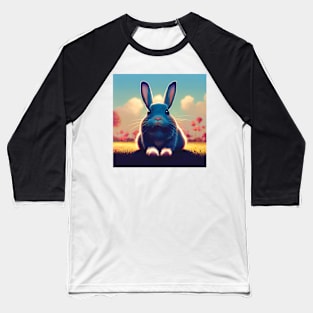 Cute Fluffy Bunny Art Baseball T-Shirt